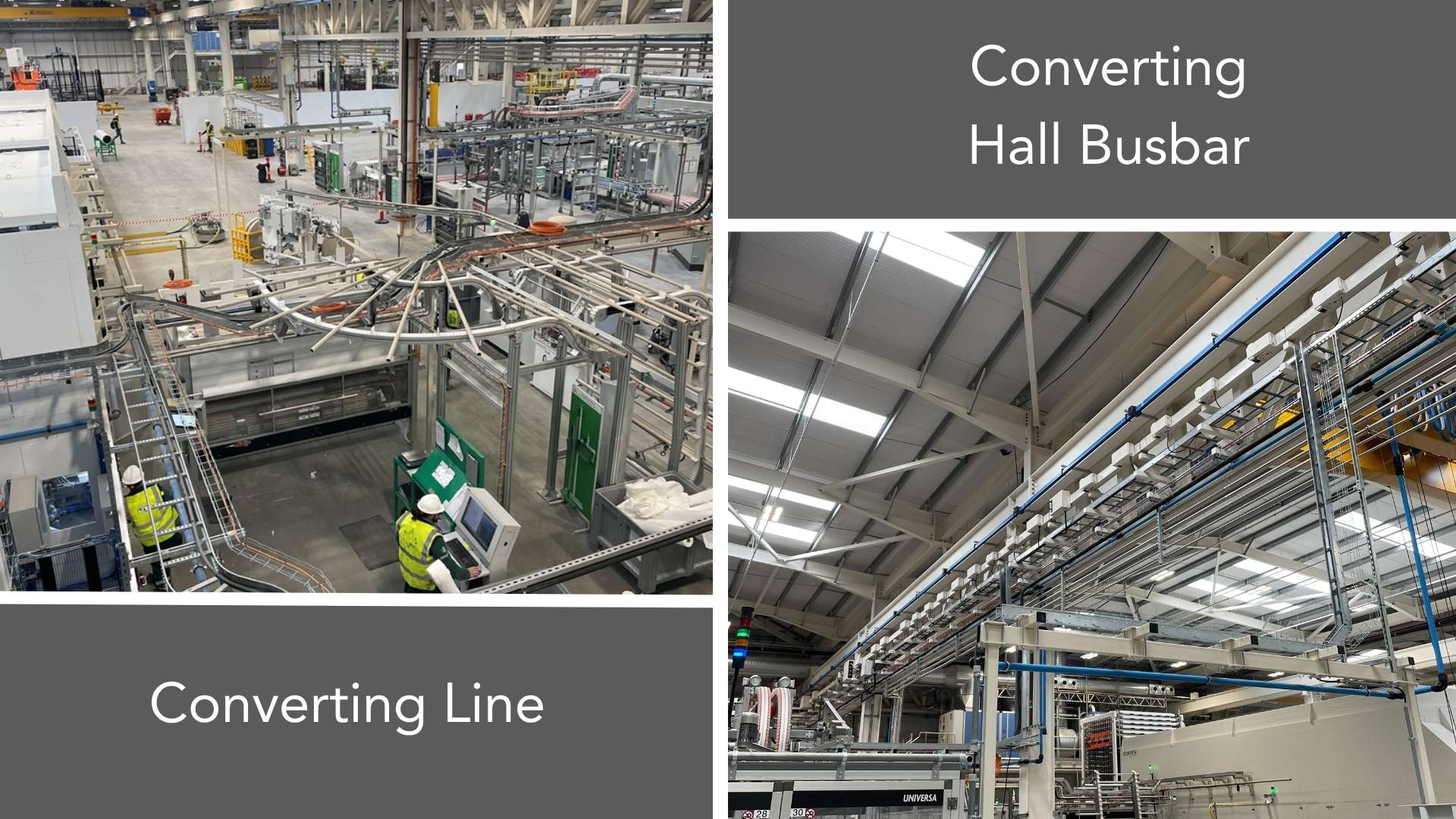 Located inside the paper mill is the Converting Line and Converting Hall Busbar.